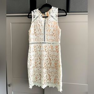 Lulu’s dress - Dream Life Light Blue Lace Bodycon Dress - Medium